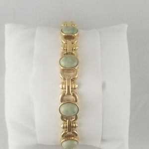 Green Stone Gold Plated Bracelet
